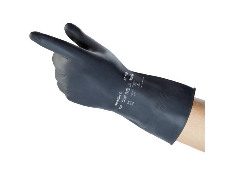 Ansell 87118105 Alphatec Naturlatex Chemiekalienhandschuh Größe (Handschuhe): 10.5 En 21420:2020 1 Paar (87118105)