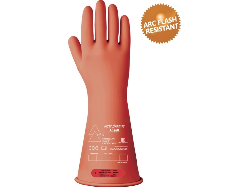 Ansell Rig014r120 Naturlatex Elektrikerhandske En 60903, En 21420:2020 1 Paar