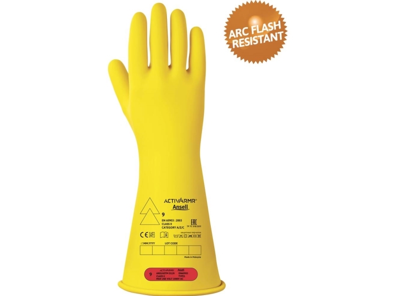 Ansell Activ Armr Rig014y070 Naturlatex Elektrikerhandske Størrelse (Handsker): 7 En 60903, En 21420:2020, En 420:2003+A1:2009 1 Paar