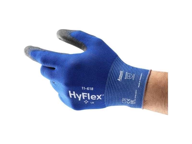 Ansell 11618R070-1P Hyflex Polyurethan-Arbeitshandschuhe Größe (Handschuhe): 7 En 21420:2020, 1 Paar