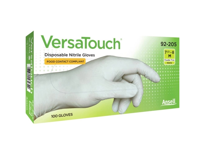 Kertakäyttökäsineet Ansell VersaTouch 92-205, puuteroimaton, valkoinen, koko 10, 100 kpl.