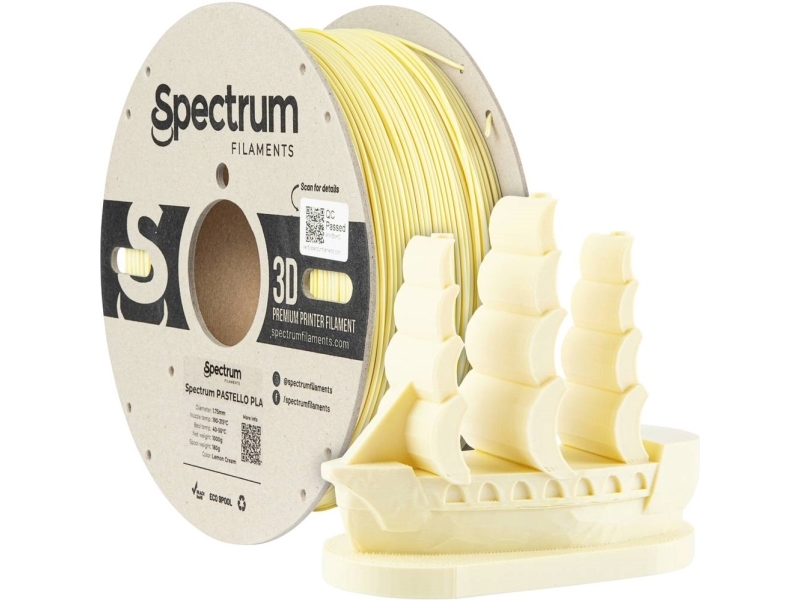 Spectrum Filaments 80729 Pastello Pla Filament Pla Plast Mat 1.75 Mm 1000 G Lemon Cream Gul Pastel 1 Stk