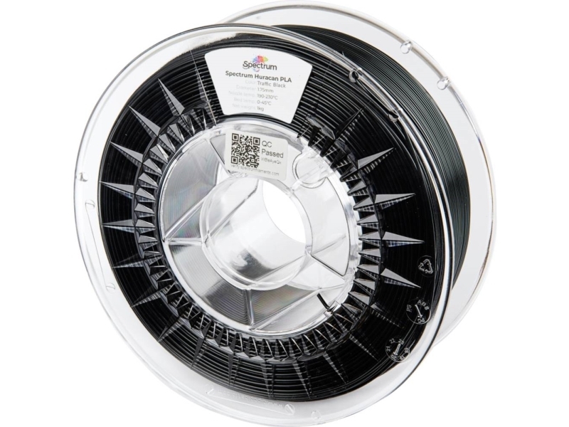 Spectrum Filaments 80930 Huracan Pla Traffic Black Filament Pla Kunststoff Highspeed Filament, Erhöhte Extrusionsrate 1,75 Mm 1000 G Schwarz 1 Stück