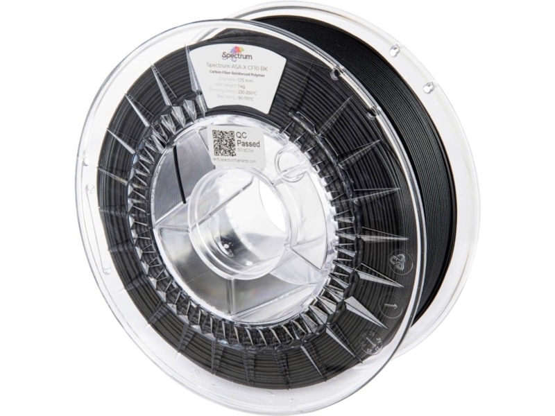 Spectrum Filaments 80716 Asa Cf10 Filament Asa Slagfast Vejrbestandig Bestandig Kulfiberforstærket 1000 Sort Mat Stk