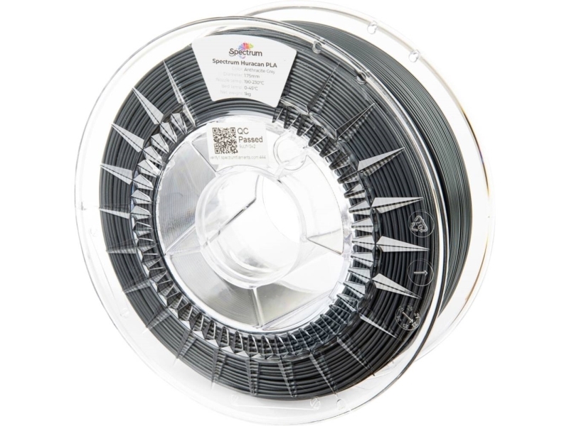 Spectrum Filaments 80919 Huracan Pla Anthracite Grey Filament Pla-Plast Highspeed Filament, Forhøjet Extrusionsrate 1.75 Mm 1000 G Antracitgrå 1 Stk