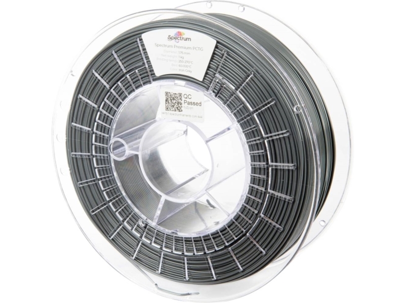 Spectrum Filaments 80659 Premium Pctg Filament Pctg Chemikalienbeständig, Geruchsarm 1,75 Mm 1000 G Eisengrau, Grau 1 Stk