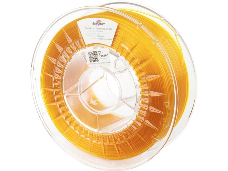 Spectrum Filaments 80049 Pet-G Premium Filament Petg Kemisk Bestandig, Slagfast 1.75 Mm 1000 G Transparent Yellow, Gul Innopet 1 Stk