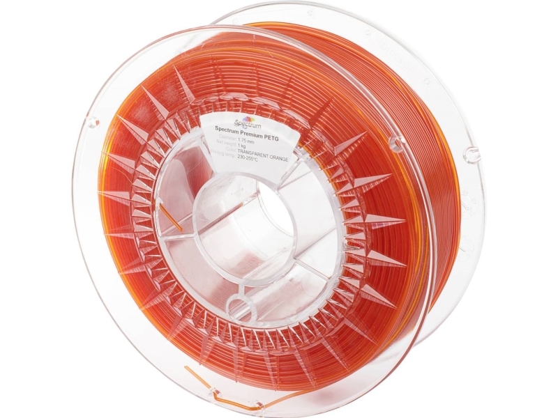 Spectrum Filaments 80051 Pet-G Premium Filament Petg Kemisk Bestandig, Slagfast 1.75 Mm 1000 Kg/M Transparent Orange, Orange Innopet 1 Stk