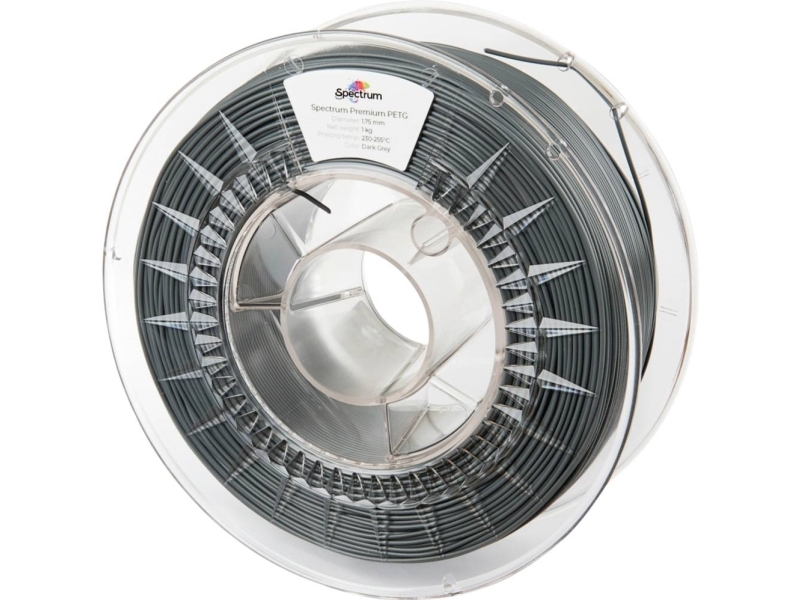 Spectrum Filaments 80310 Pet-G Premium Filament Petg Kemisk Bestandig, Slagfast 1.75 Mm 1000 G Dark-Grey, Grå, Mørkegrå 1 Stk