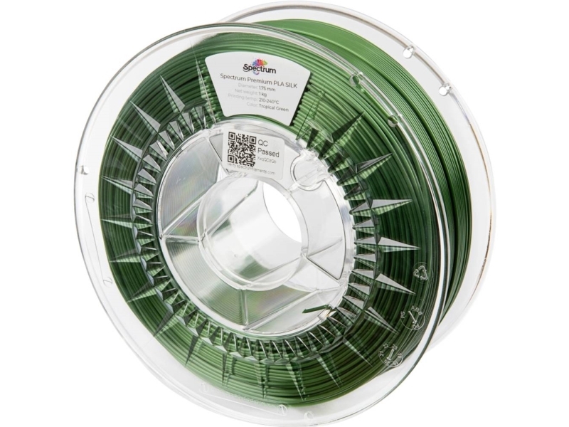 Spectrum Filaments 80266 Pla Silk Filament Pla Silke Glinsende 1000 Tropical Green Grøn Stk