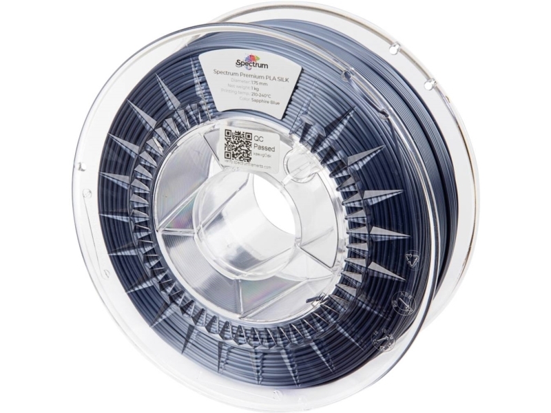 Spectrum Filaments 80265 Pla Silk Filament Pla-Silke Glinsende 1.75 Mm 1000 G Sapphire Blue, Blå 1 Stk
