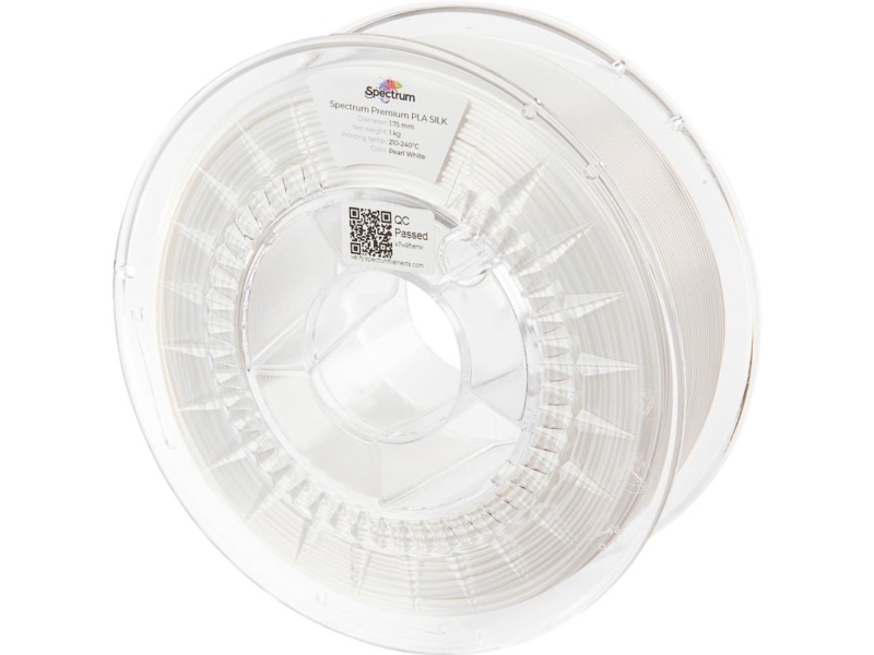 Spectrum Filaments 80448 Pla Silk Filament Pla-Silke Glinsende 1.75 Mm 1000 G Pearl White, Hvid, Perlehvid 1 Stk