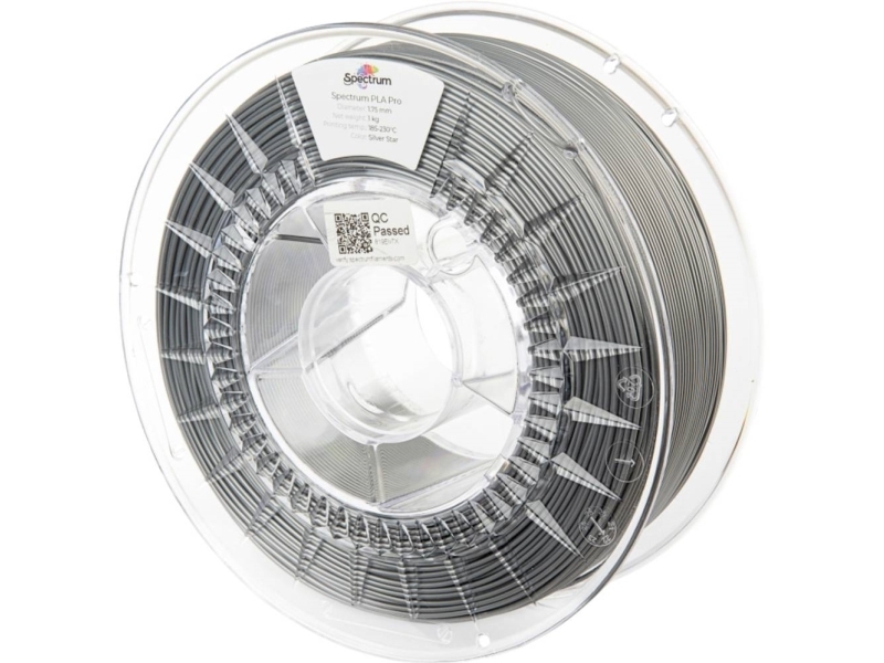 Spectrum Filaments 80105 Pla Pro Filament Pla Pro Slagfast 1.75 Mm 1000 G Silver Star, Sølv 1 Stk