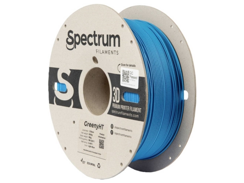 Spectrum Filaments 80703 Greenyht Filament Pla Kunststoff Hitzebeständig, Hohe Steifigkeit, Matt 1,75 Mm 1000 G Hellblau, Blau 1 St