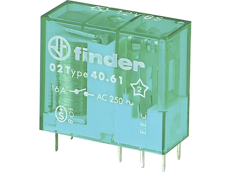 Finder 40.61.6.012.4000 Print-Relais 12 V/Ac, 12 V/Dc 16 A 1 X Wechsler 1 St