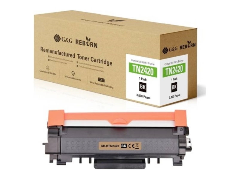 G&amp G Toneris pakeičia Brother TN-2420 suderinamą juodą, 3000 puslapių, Reborn, atnaujintas 21078 | Skrivare - Bläck, toner & förbrukningsvaror - Toner | GameStuff