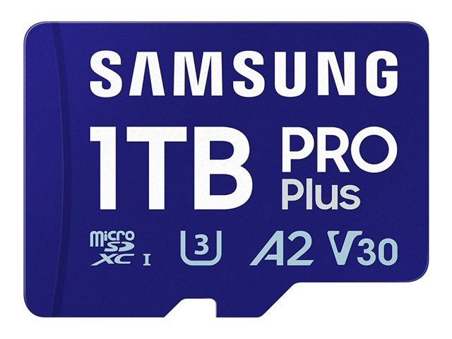 Samsung PRO Plus MB-MD1T0SA - Flash-minneskort (microSDXC till SD-adapter inkluderad) - 1 TB - A2 / Video Class V30 / UHS-I U3 - mikroSDXC UHS-I | Foto och video - Foto- & videotillbehör - Minneskort | GameStuff