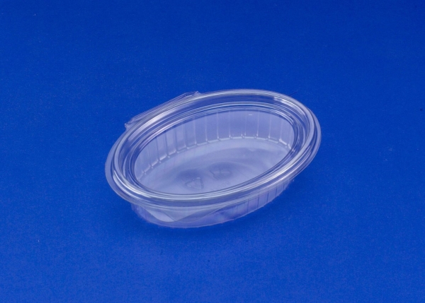 Salatbakke Clearshow 250 Ml 150X112x45 Mm Oval Hængslet Låg Rpet Klar,50 Stk/Ps - (50 Stk.)