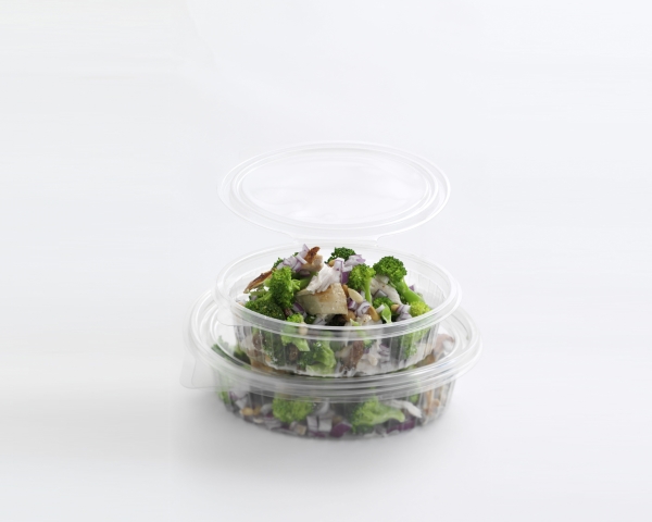 Salatbakke Clearshow 370 Ml 167X131x45 Mm Oval Hængslet Låg Rpet Klar,50 Stk/Pk