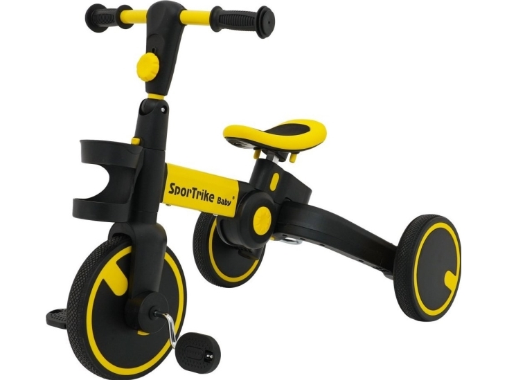 SporTrike Happy Bike 3-i-1 løbecykel, gul