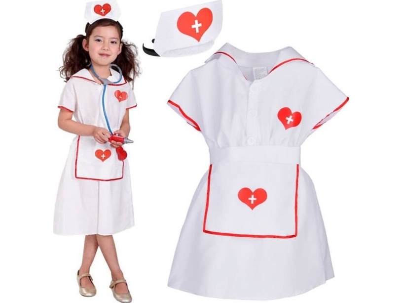 Jokomisiada sæt til en pige Kostumepasning Sygeplejerske Fru Doktor læge M/L ZA5281