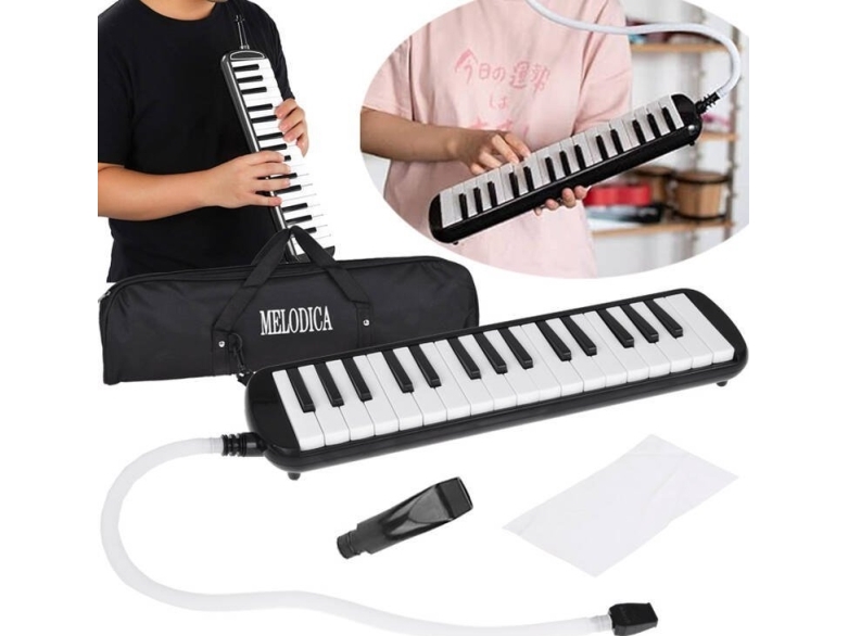 Jokomisiada Musikinstrument Melody keyboard mundharmonika etui med to mundstykker IN0175