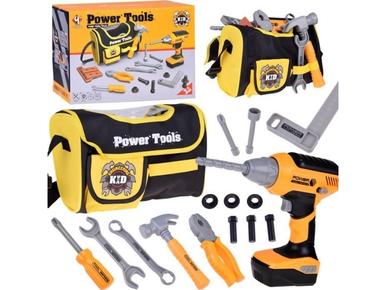 Jokomisiada Stor taske med værktøj + batteri og skruetrækker til børn ZA5342