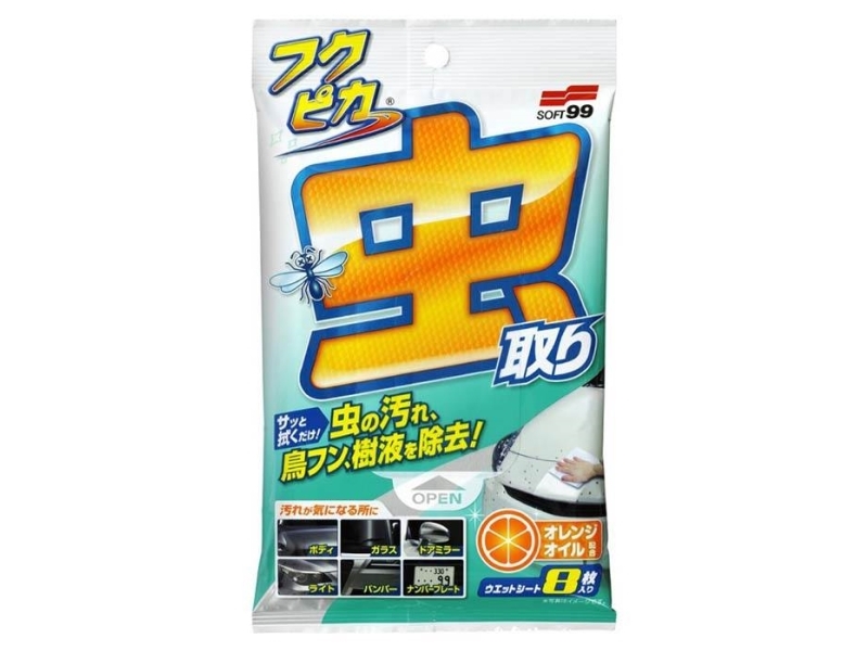 Soft99 Fukupika Bugs & Droppings Removal Wipes Strong