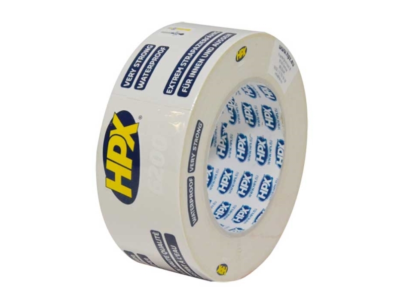 6 stk HPX Pro 300 lærredstape, 48 mm x 25 m, hvid