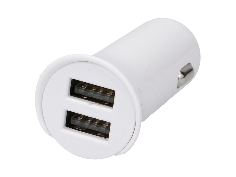 All Ride biloplader 2,1 A 12-24 V med 2x USB - hvid