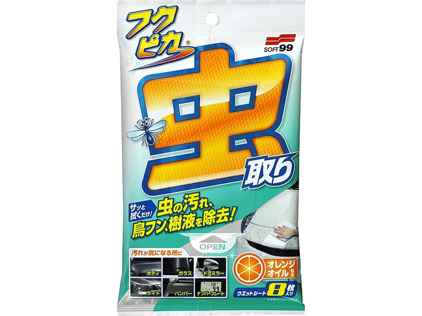 Soft99 Fukupika Bugs & Droppings Removal Wipes Strong