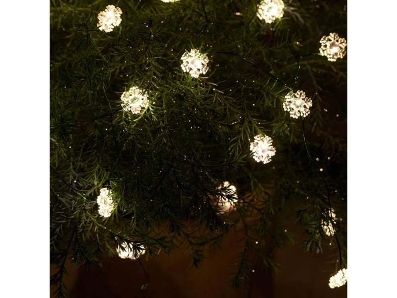 Sirius Nynne Snöflingeljuskedja - 40 LED - Klar/Grön | Julen - Belysning för utomhusbruk - Lätta kedjor | GameStuff