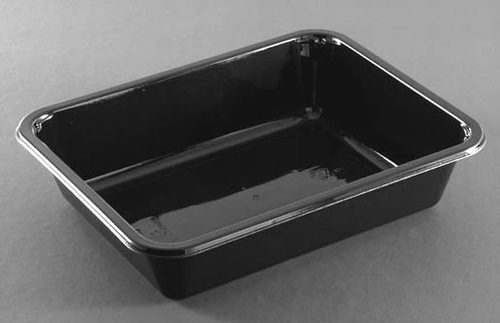 Plastbakke, Færch, C 2227-1D, 1-Rums Rektangulær 1415 Ml,178X227x49mm C-Pet, Sort, T/Ovn & Microovn