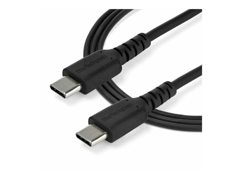 Startech.Com 1M Usb C Charging Cable, Durable Fast Charge & Sync Usb 2.0 Type C To Usb C Laptop Charger Cord, Tpe Jacket Aramid Fiber M/M 60W Black,