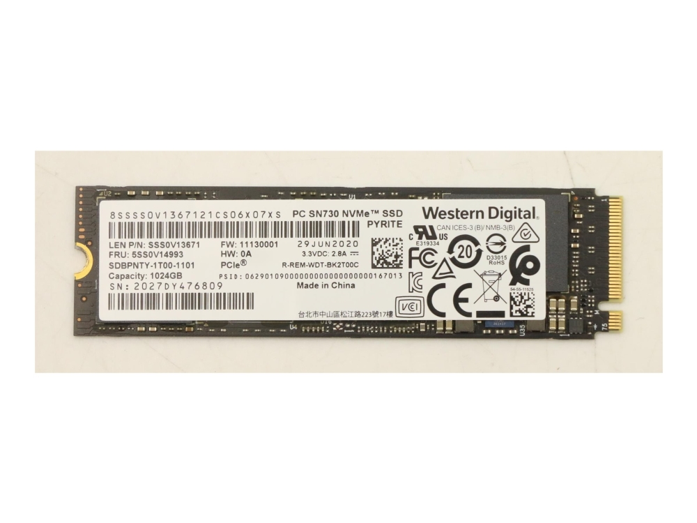 Wd Sn730 - Ssd - 1024Gb - Intern - M.2 2280 - Pcie 3.0 X4 (Nvme) - Fru