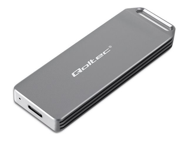 Qoltec Mini Aluminum Enclosure | Ssd Pocket | Nvme | Pcie | Usb | Super Speed 10gb | 2tb | Silver