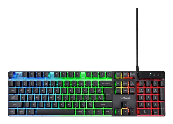 Trust Gxt 835 Azor, Ledningsført, Usb, Mekanisk, Qwerty, Led, Sort