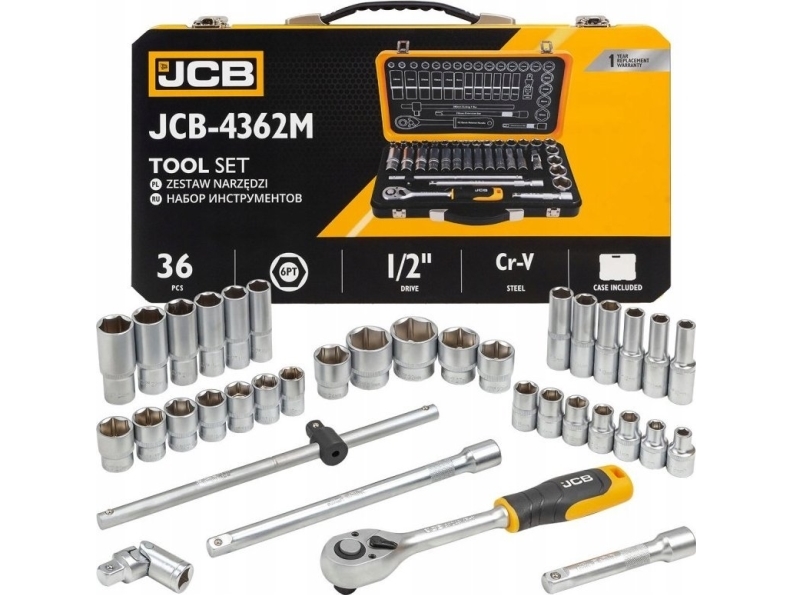 JCB sæt skruenøgler 36 dele 1/2 8-32 mm