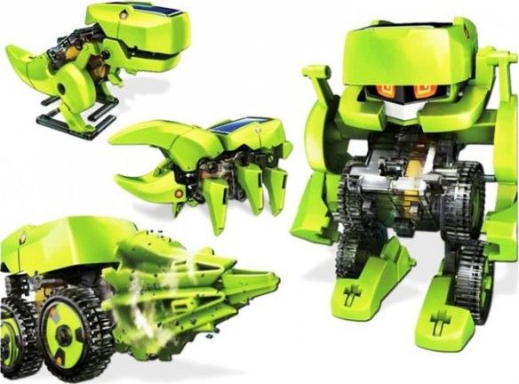 Lean Sport Import Leantoys Solar Robot 4-I-1 Solar Battery Dinosaur Diy