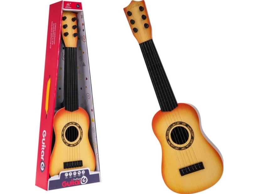 Yokomisiad Klassisk gitarr för barn 3+ Ljusbrun leksaksinstrument + 6 metallsträngar | Hobby - Musikinstrument - Stränginstrument | GameStuff