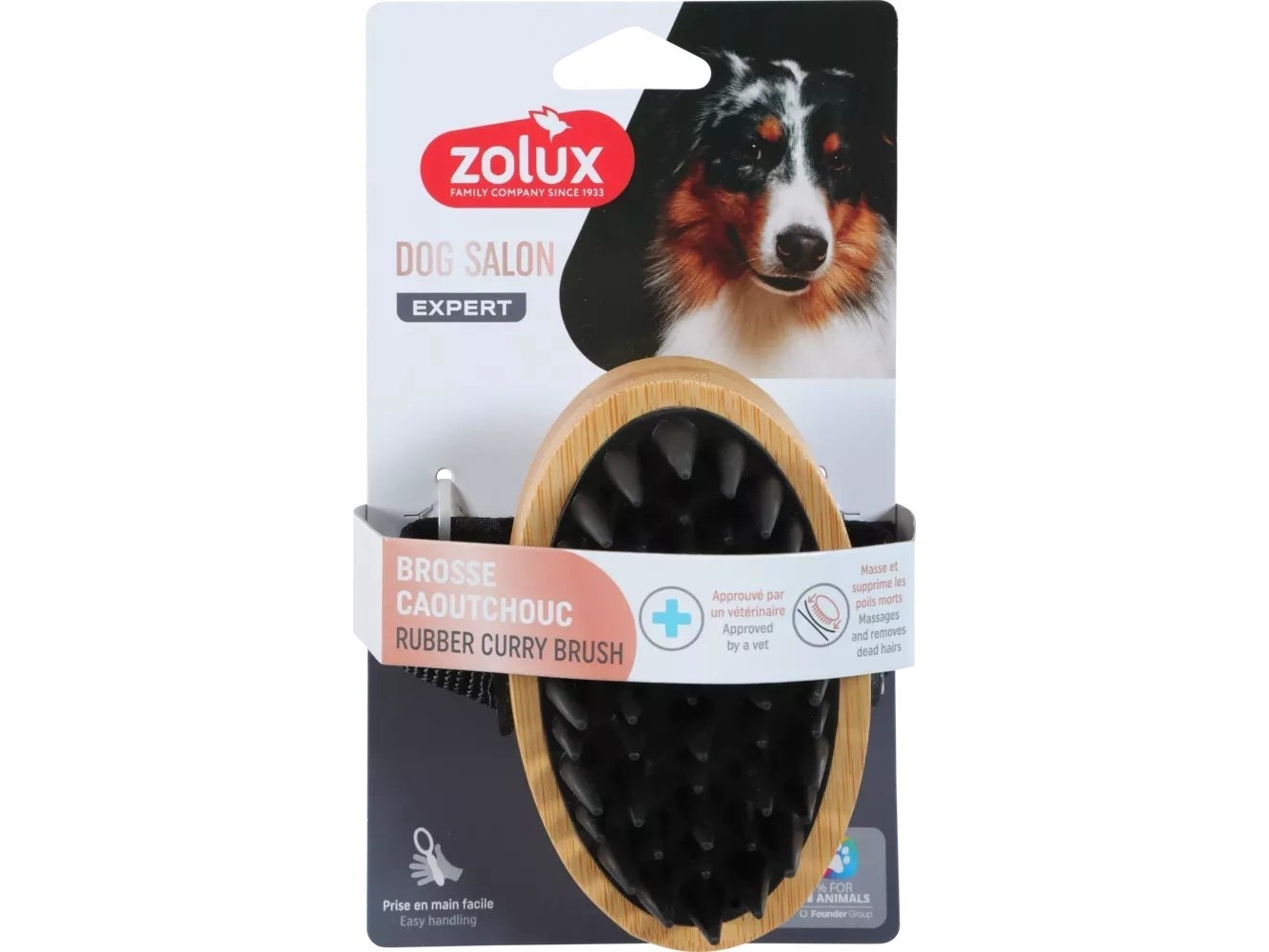 Zolux Gummibürste Mit Holzgriff Für Hund Zur Massage Dog Salon