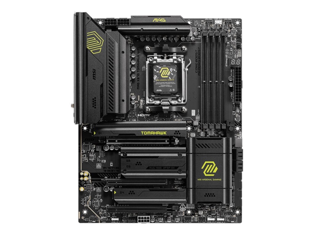 MSI MAG X870 TOMAHAWK WIFI - Moderkort - ATX - Socket AM5 - AMD X870 Chipuppsättning - USB4, USB 3.2 Gen 2, USB-C 3.2 Gen2, USB-C 3.2 Gen 2x2, USB 3.2 Gen 1 - 5 Gigabit Ethernet, Wi-Fi 7 - inbyggda grafiken (CPU krävs) - HD-ljud (8 kanaler) | Datorkomponenter - Moderkort - Alla Moderkort | GameStuff