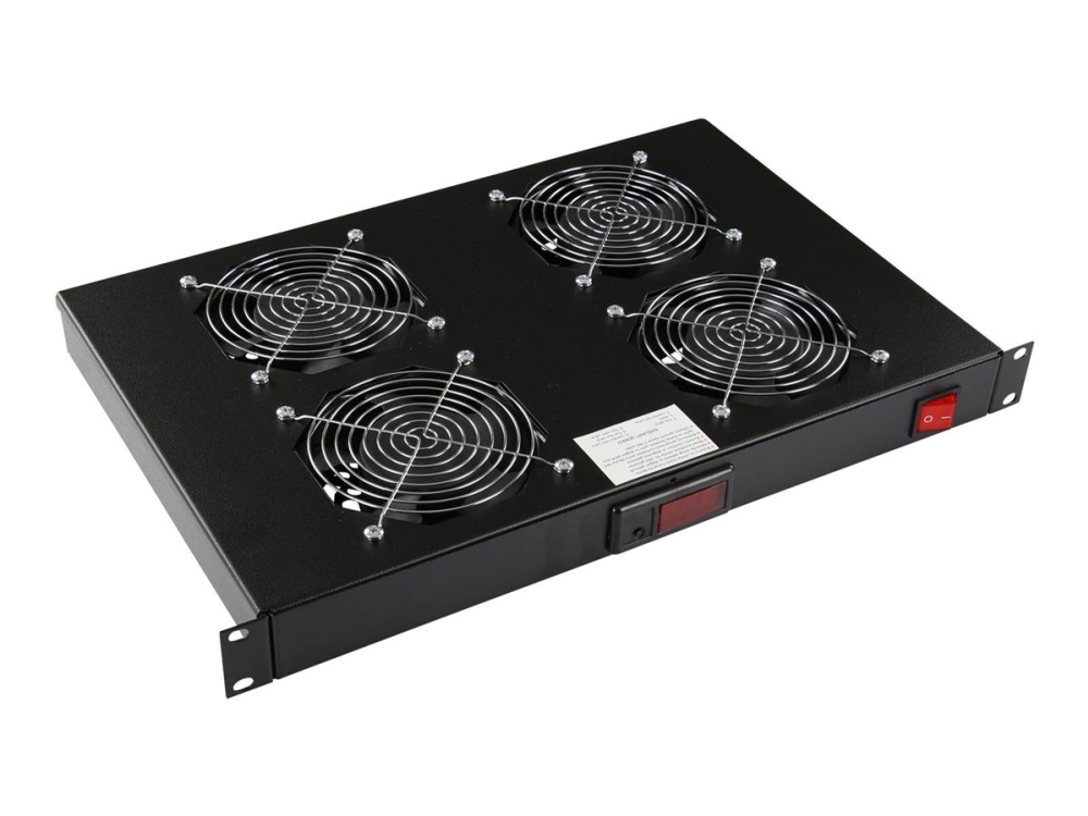 Lanview By Logon - Blæsermodul - 4 Blæsere, Digital Thermostat - Stativmonterbar - Sort - 1U - 19"