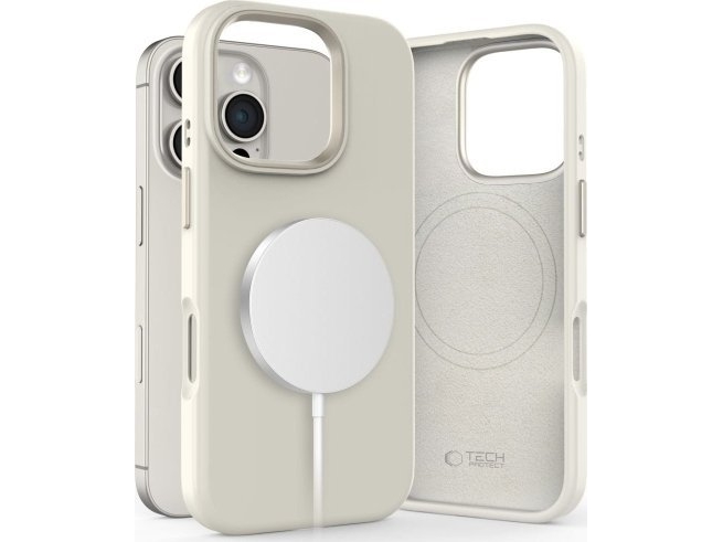 Etui Tech-Protect Silicone Pure MagSafe Apple iPhone 16 Pro Cosmic Latte | Datortillbehör - Möss & Tangentbord - Reservdelar | GameStuff