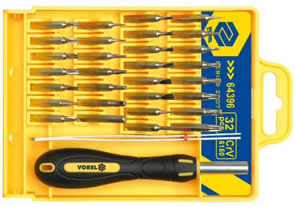 Vorel Schraubendreher Mit Schraubendreherbits 32Tlg. 64396