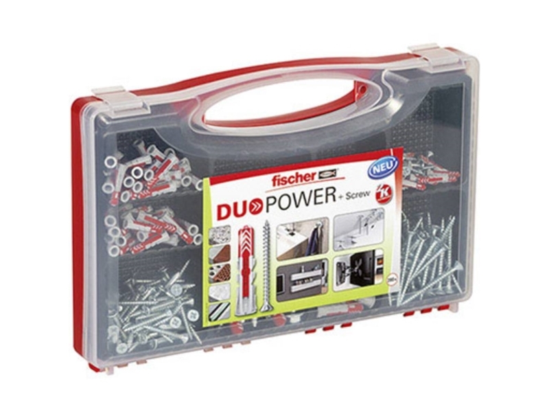 Fischer 536091, Skrue Og Vægstiksæt, Plast, 140 Stk, Kasse, 70 X Duopower 6 X 30, 40 X Duopower 8 X 40, 15 X Duopower 10 X 50, 15 X Duopower 5 X 25,