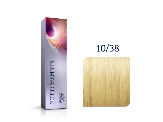 Wella Illumina Color Permanent Hair Color 10/38 Lightest Gold Pearl Blonde 60Ml