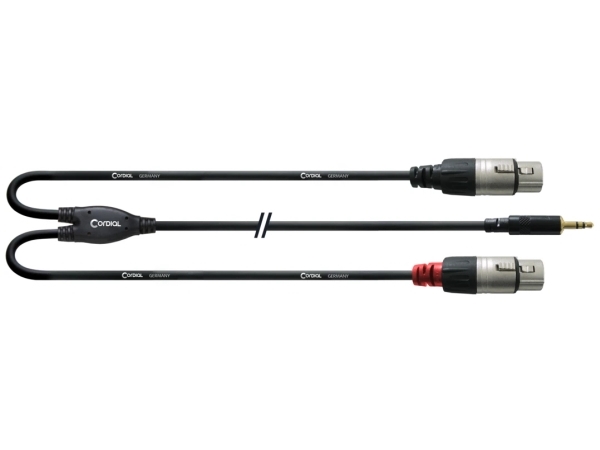 Cordial CFY 1.8 WFF, 3,5mm, Hankontakt, 2 x XLR, Honkontakt, 1,8 m, Svart | TV, Ljud & Bild - Musikstudio - Kablar & Kontakter | GameStuff
