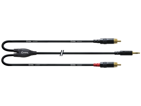 Cordial Cfy 3 Wcc, 2 X Rca, Hanstik, 3.5Mm, Hanstik, 3 M, Sort