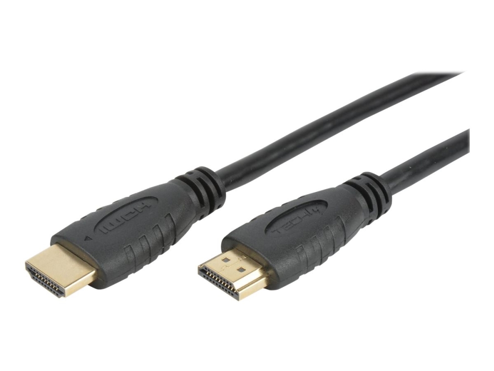Techly - Hdmi-Kabel Med Ethernet - Hdmi Han Til Hdmi Han - 3 M - Dobbelt Afskærmet - Sort - Formet